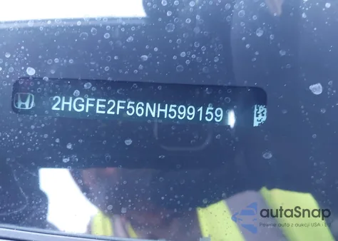 2022 Honda Civic Sport z USA, uszkodzony, nr VIN 2HGFE2F56NH599159